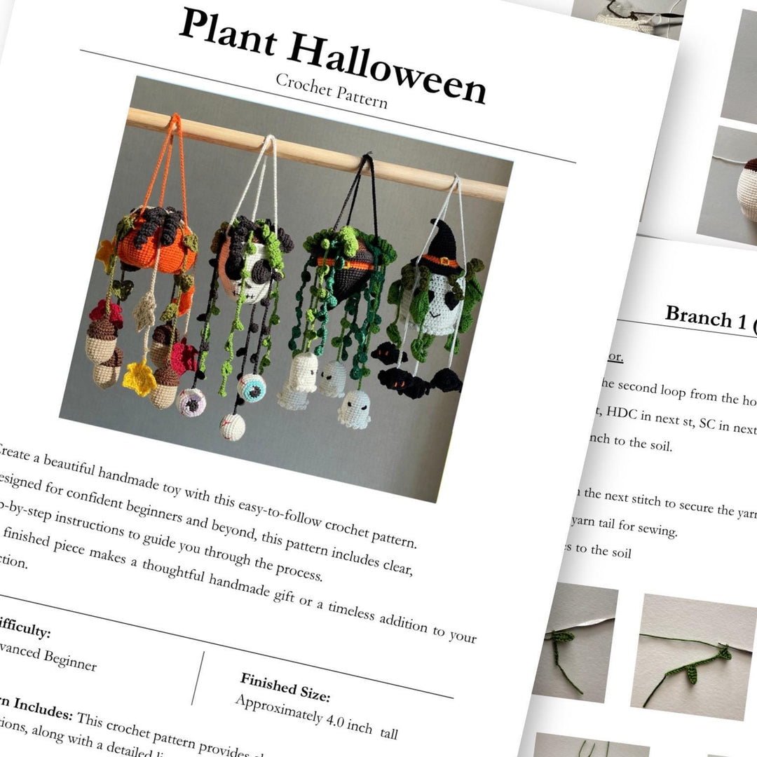 4 in 1 Halloween Hanging Plants Crochet Pattern