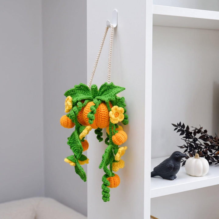 Pumpkin Potted Hanging Plant Crochet Pattern