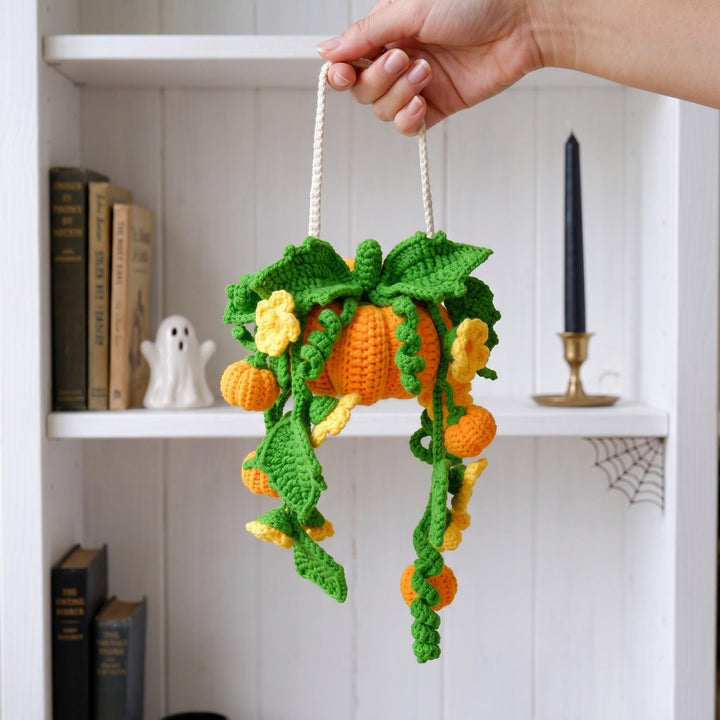 Pumpkin Potted Hanging Plant Crochet Pattern