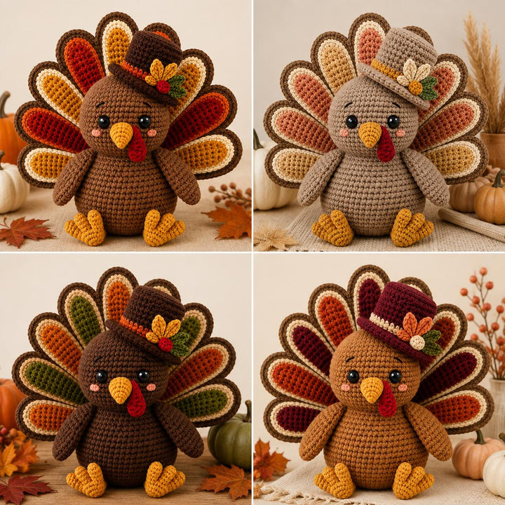 Thanksgiving Turkey Amigurumi Crochet Pattern V2