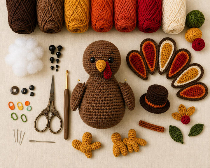 Thanksgiving Turkey Amigurumi Crochet Pattern V2