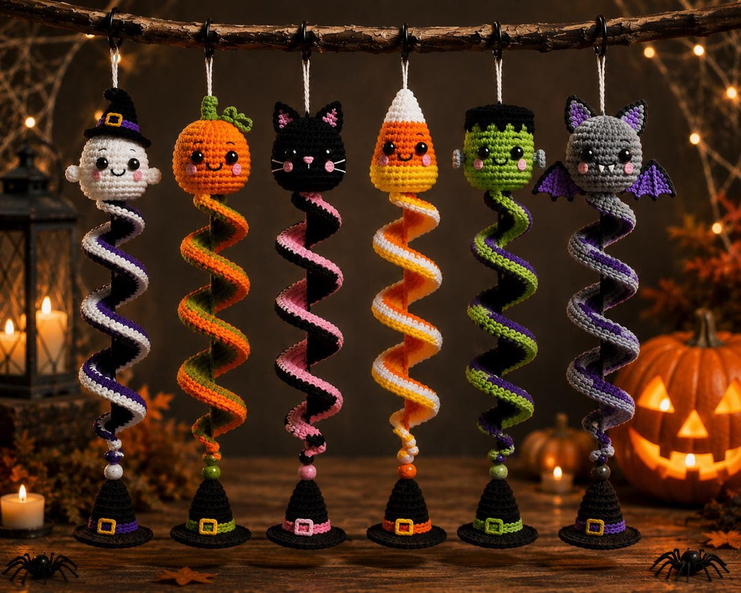 8 in 1 Halloween Spiral Ornament Crochet Pattern