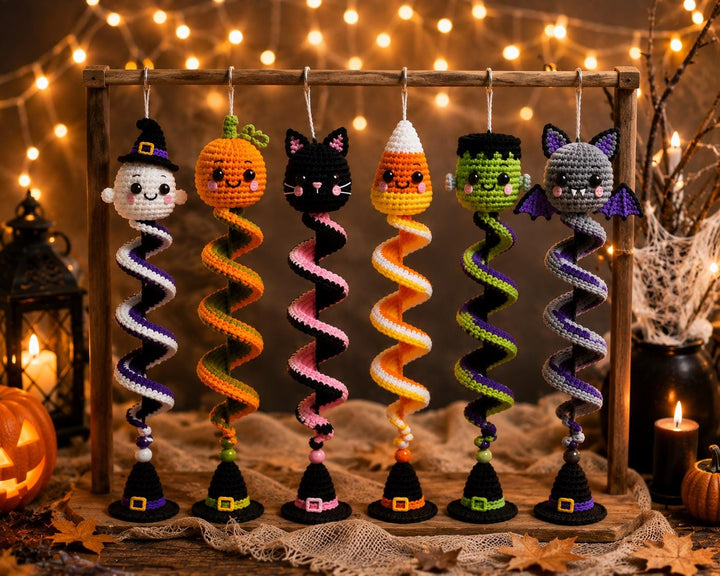 8 in 1 Halloween Spiral Ornament Crochet Pattern