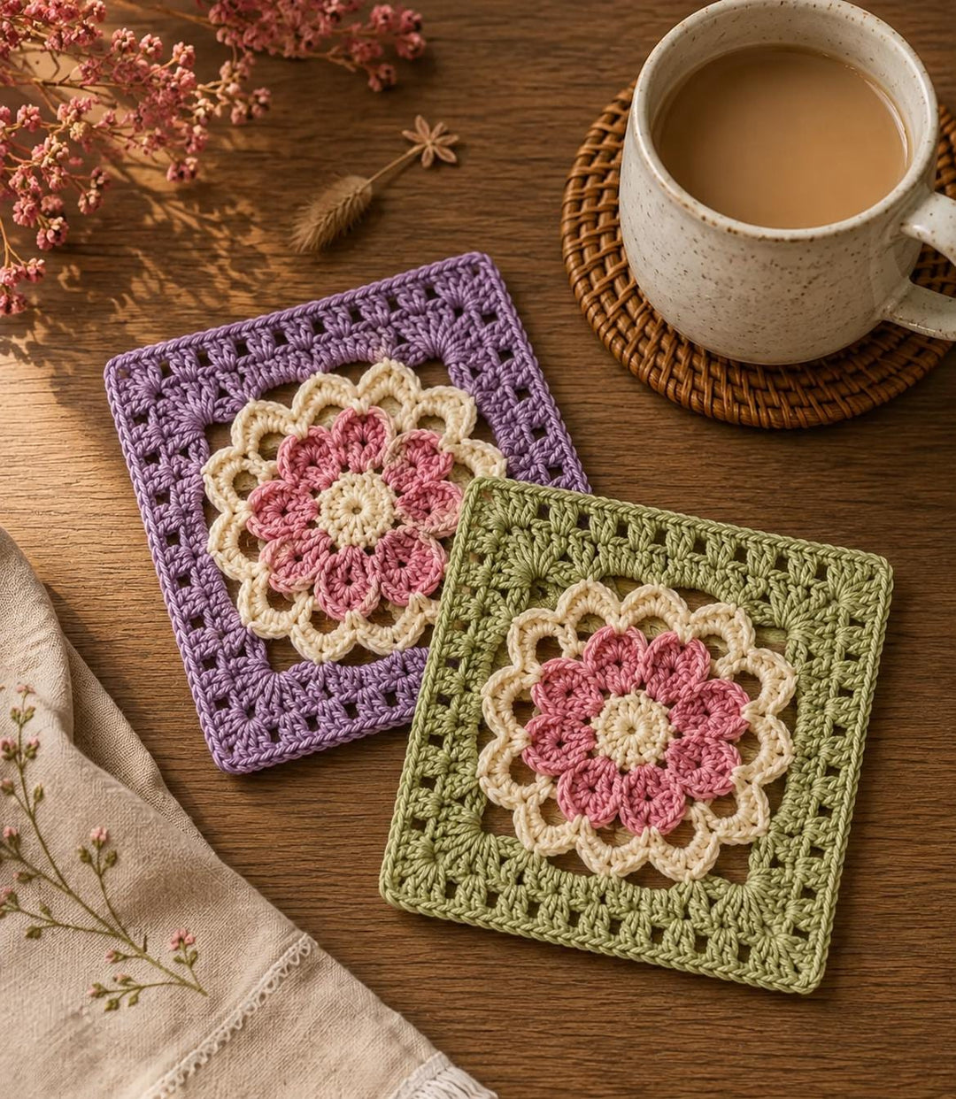 Easy Flower Granny Square Crochet Pattern
