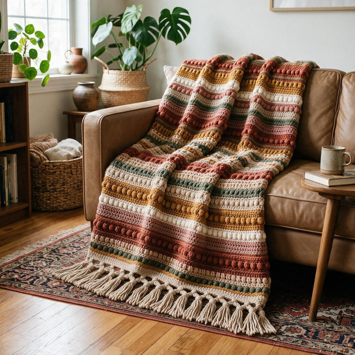 Desert Bloom Boho Throw Crochet Pattern