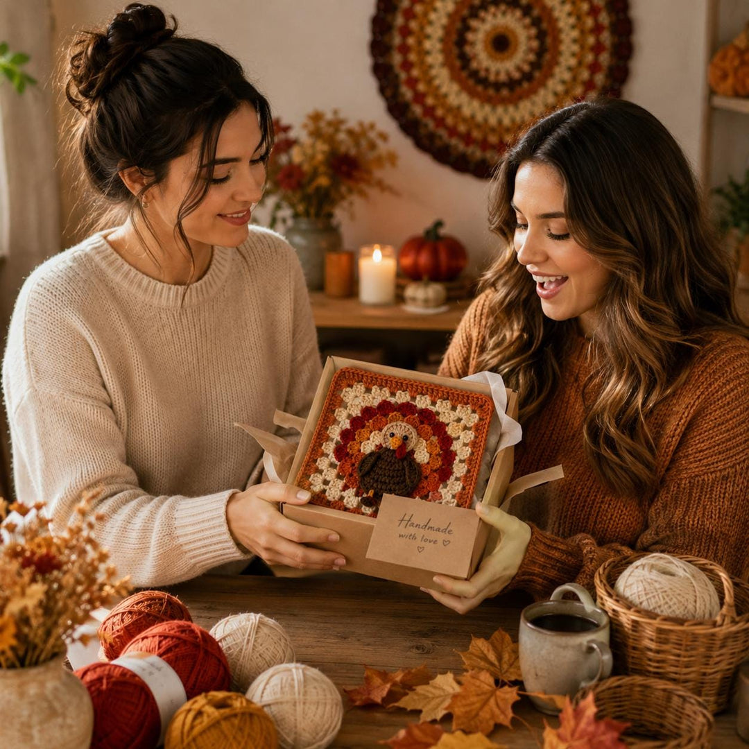 Thanksgiving Turkey Granny Square Crochet Pattern