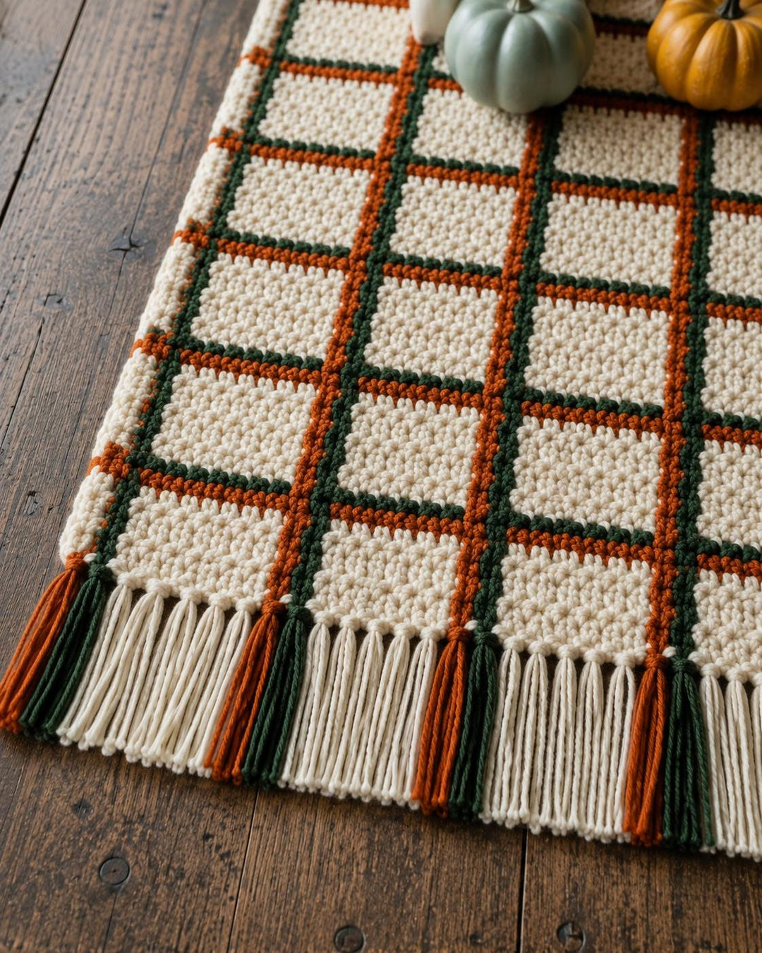 Fall Plaid Table Runner Crochet Pattern