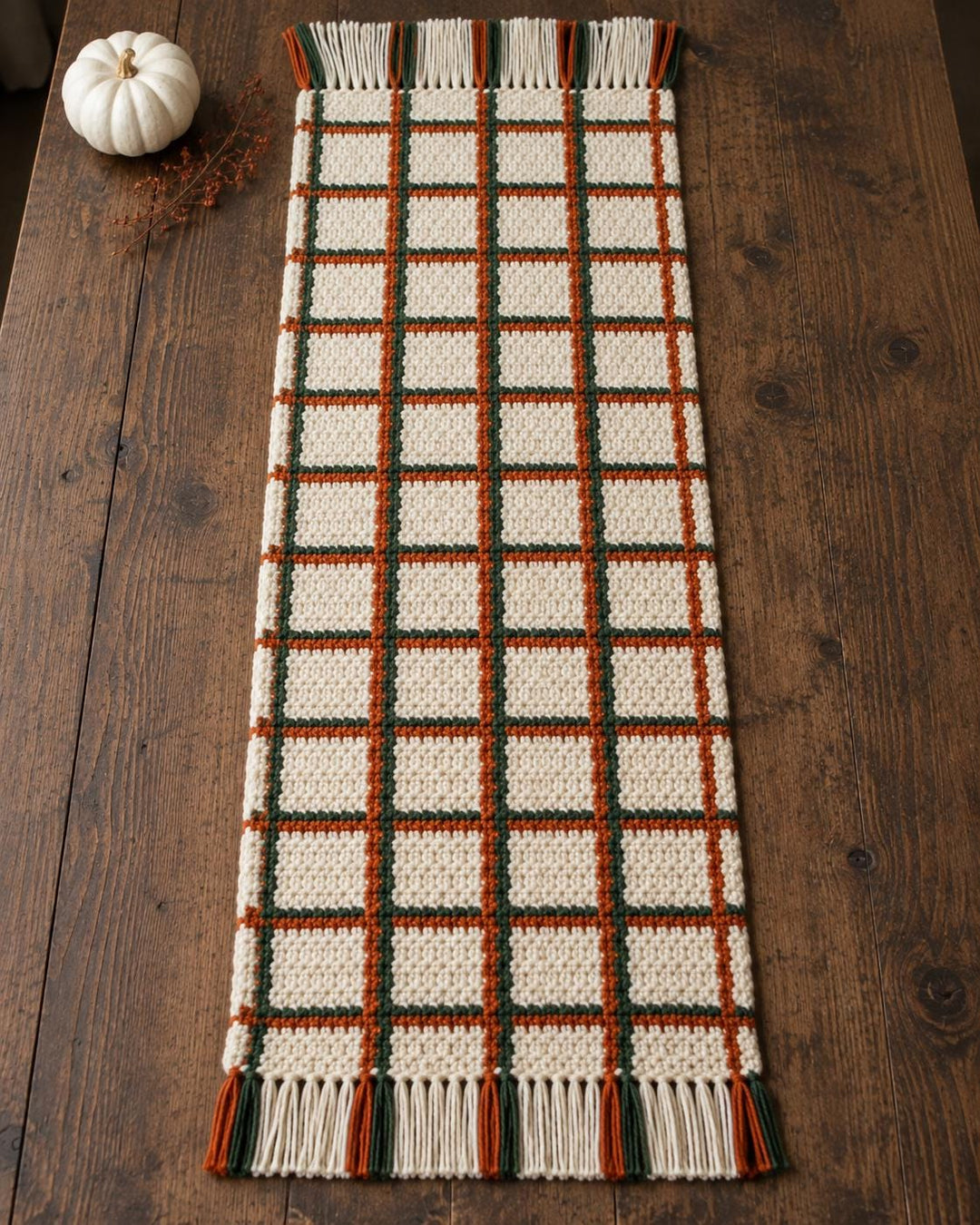 Fall Plaid Table Runner Crochet Pattern