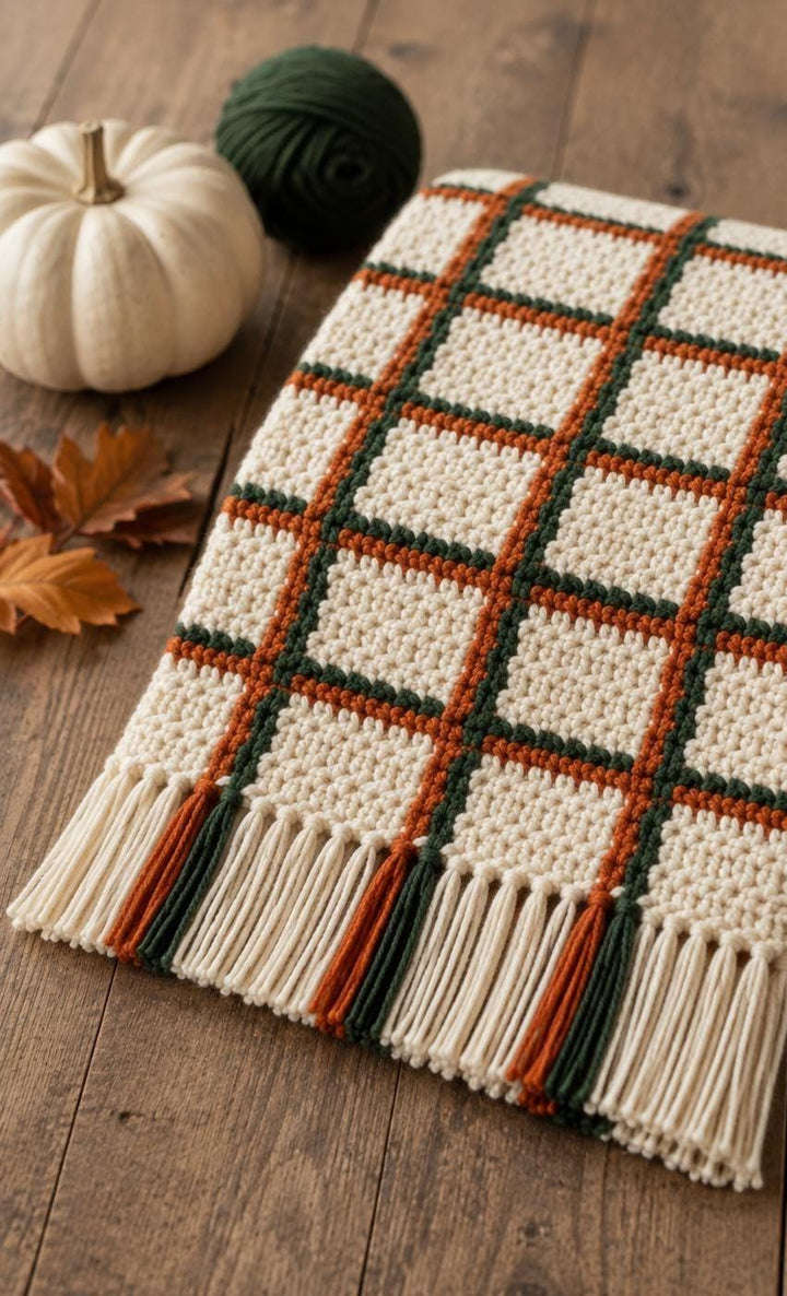 Fall Plaid Table Runner Crochet Pattern
