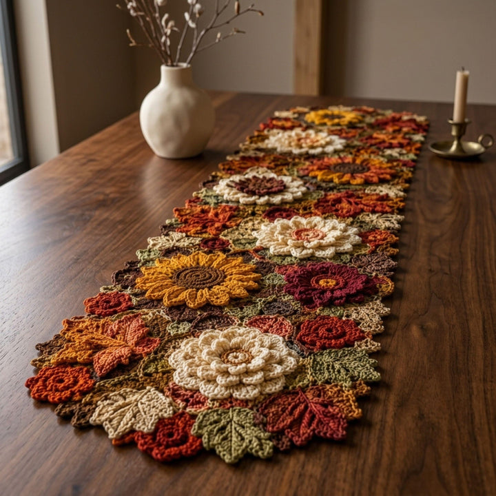 Autumn Sunflower Table Runner Crochet Pattern