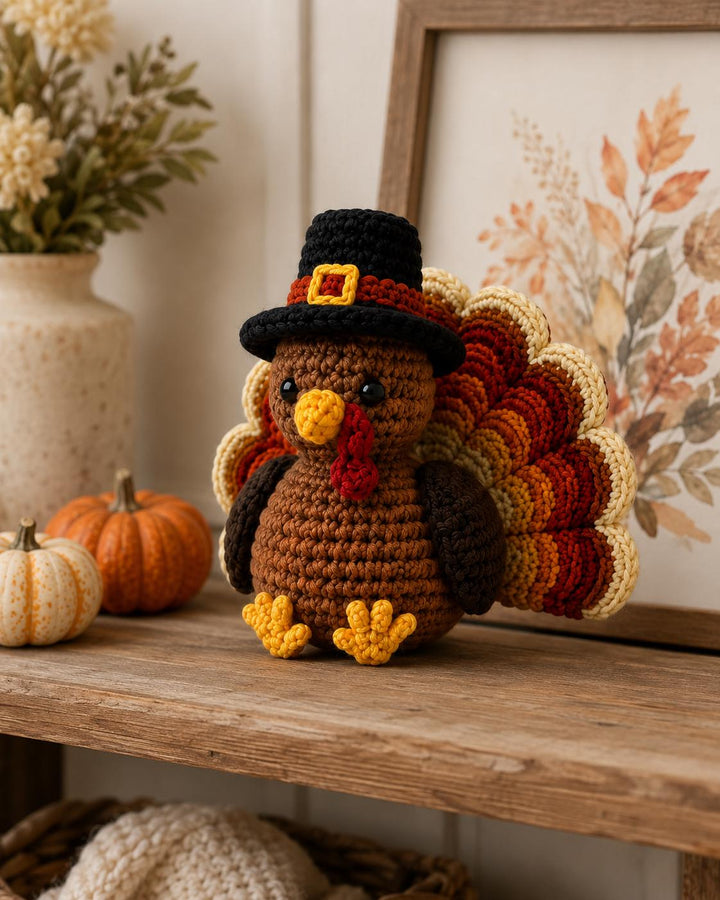 Thanksgiving Pilgrim Turkey Amigurumi Crochet Pattern