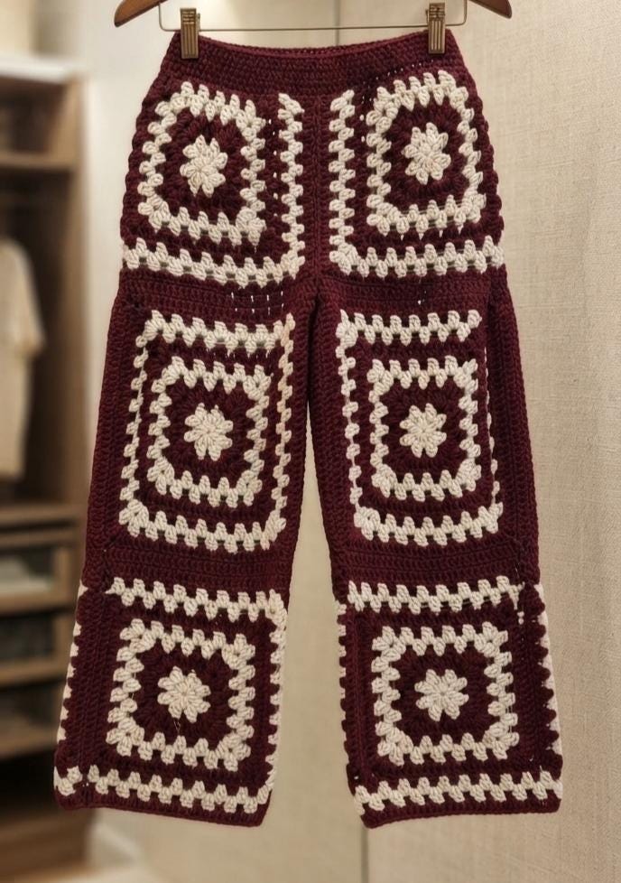 Granny Square Pants Crochet Pattern for Him