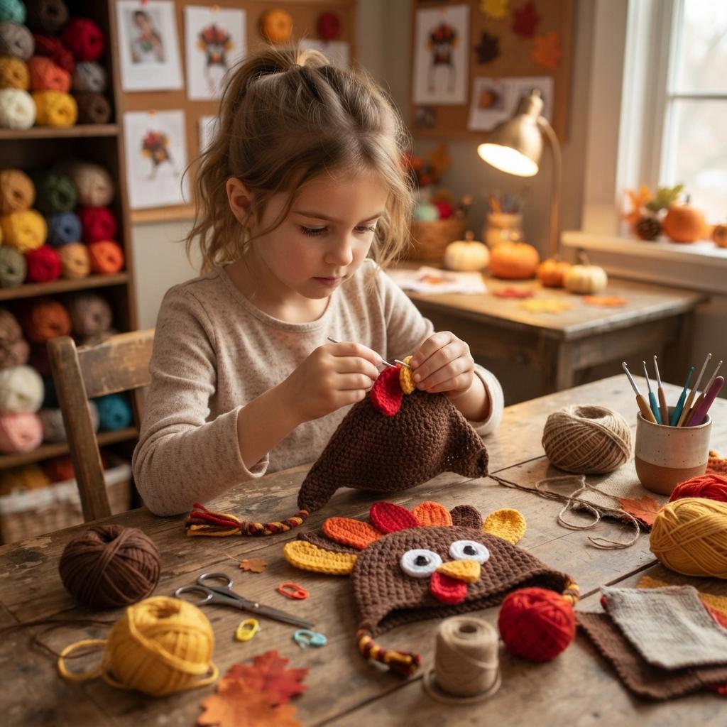 Festive Thanksgiving Turkey Hat Crochet Pattern