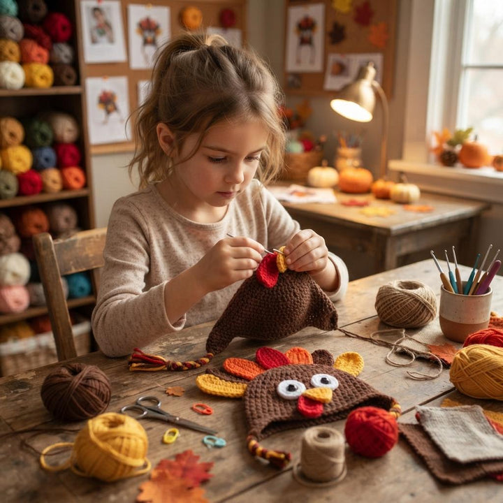 Festive Thanksgiving Turkey Hat Crochet Pattern