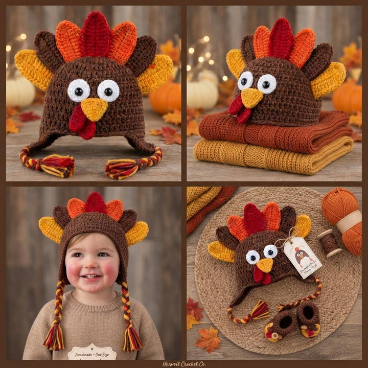 Festive Thanksgiving Turkey Hat Crochet Pattern
