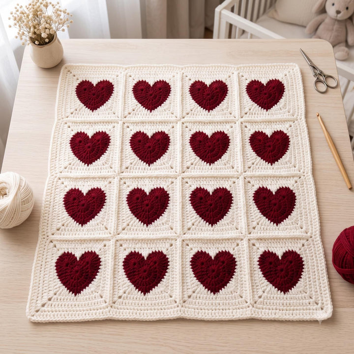 Heart Granny Square Crochet Pattern