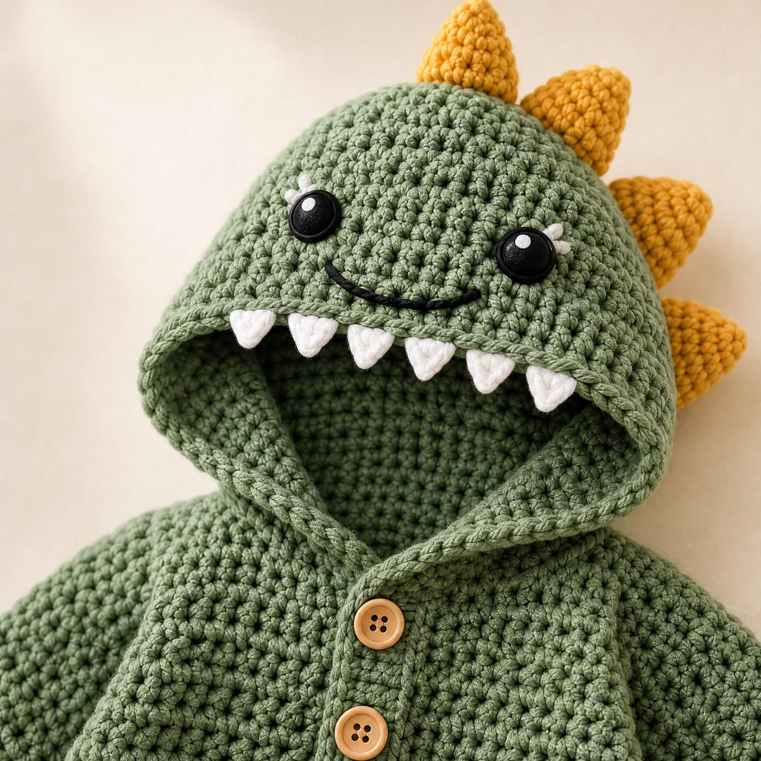 Hooded Dinosaur Romper Crochet Pattern