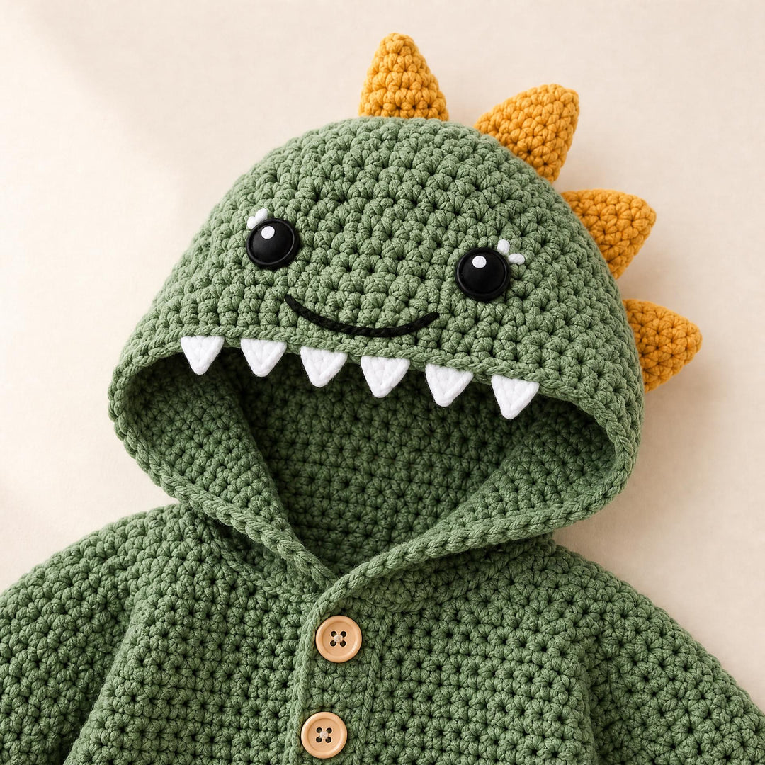 Hooded Dinosaur Romper Crochet Pattern