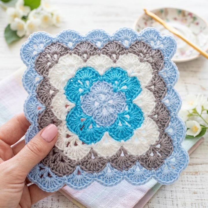 Shell Granny Square Crochet Pattern