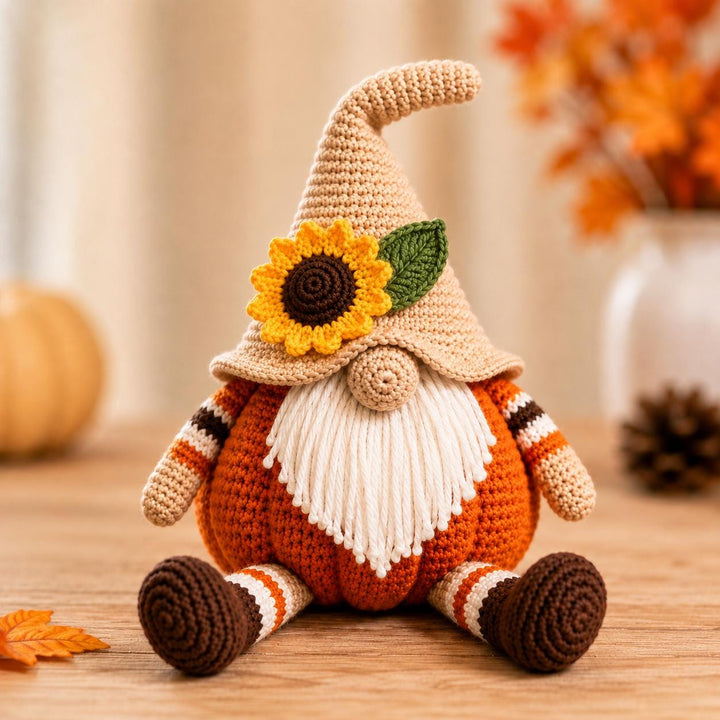 Pumpkin Gnome Amigurumi Crochet Pattern