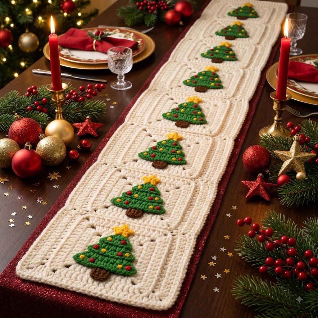3D Christmas Tree Granny Square Crochet Pattern
