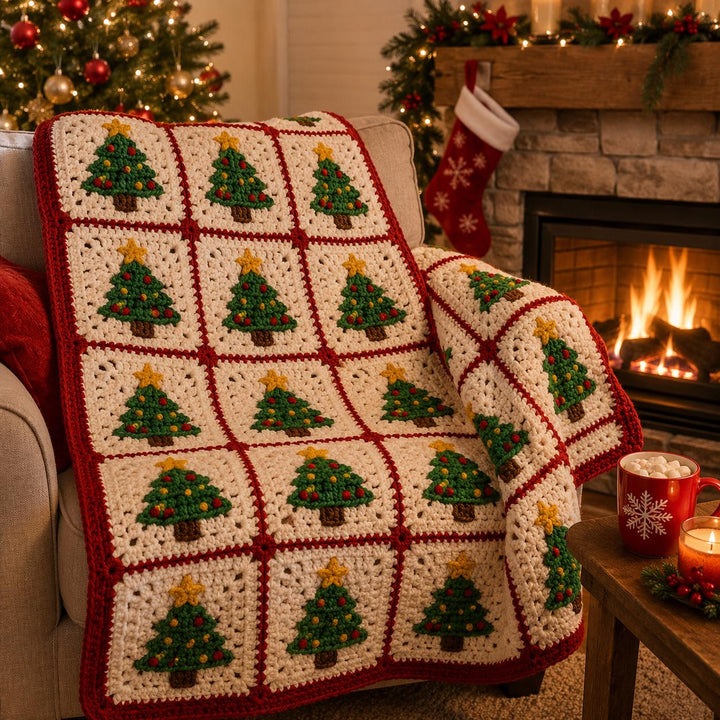 3D Christmas Tree Granny Square Crochet Pattern