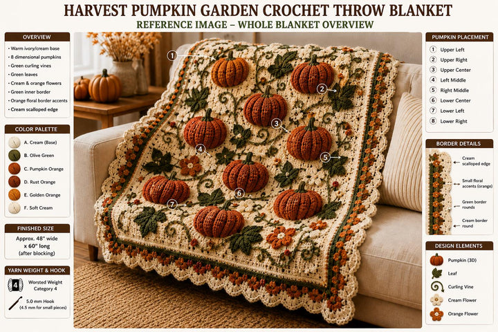 Pumpkin Harvest Afghan Crochet Pattern