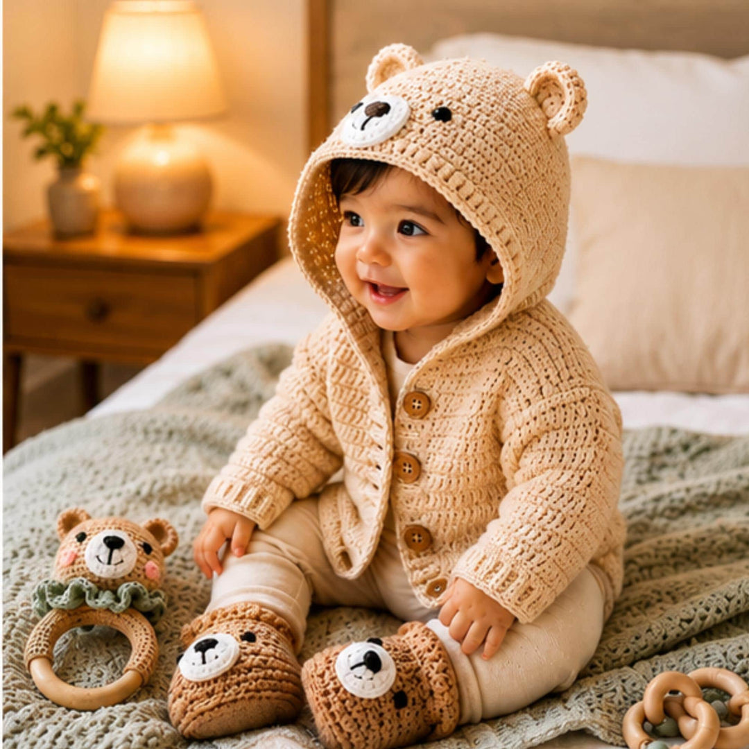 Hooded Bear Cardigan Crochet Pattern