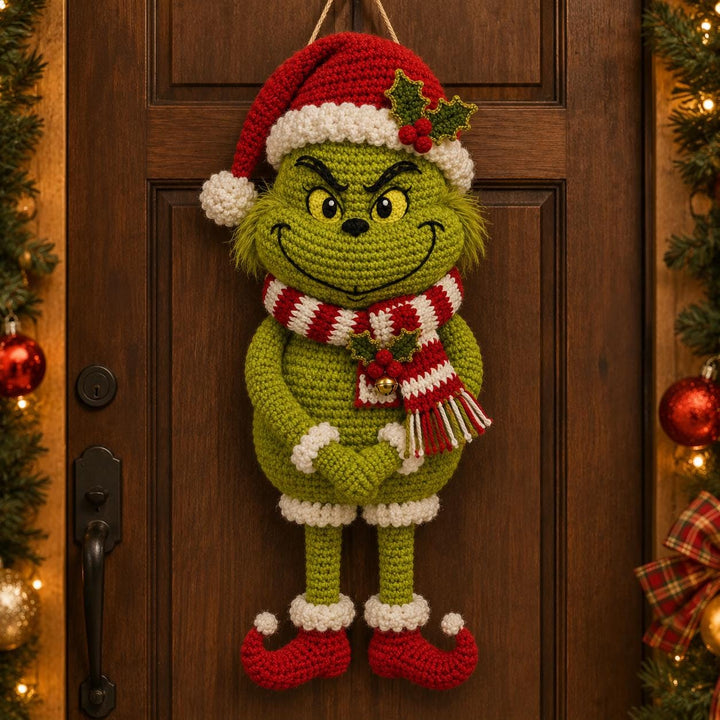 Grinch Snowman Wall Hanging Crochet Pattern