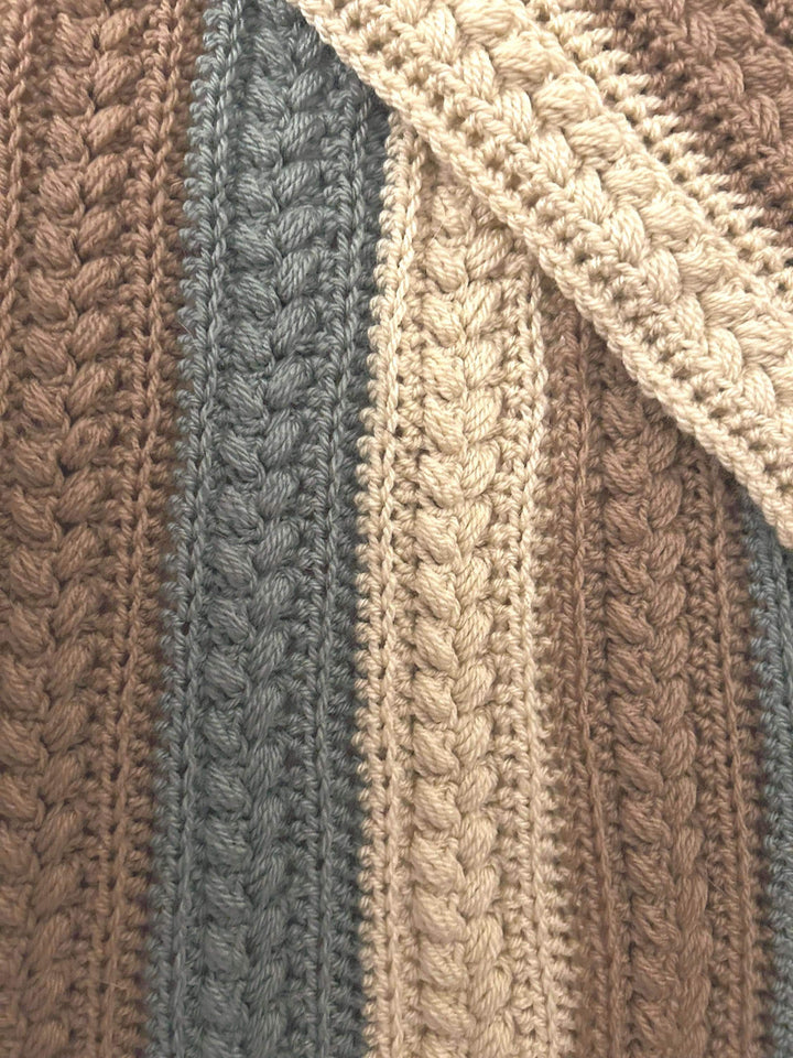Rustic Farmhouse Textured Throw Crochet Pattern