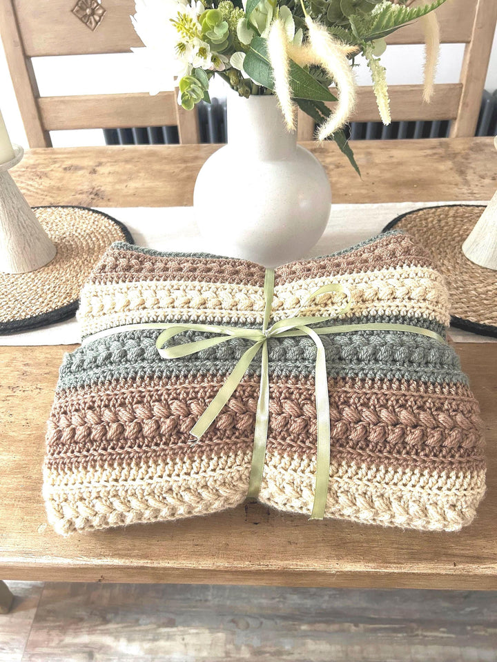 Rustic Farmhouse Textured Throw Crochet Pattern