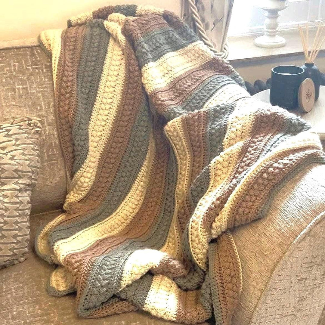 Rustic Farmhouse Textured Throw Crochet Pattern
