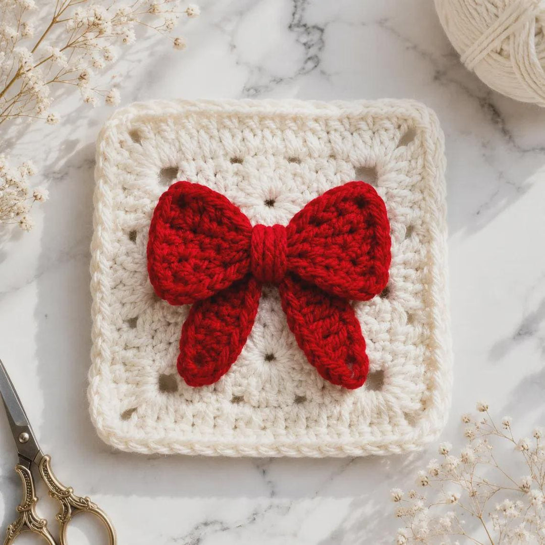 3D Bow Granny Square Crochet Pattern