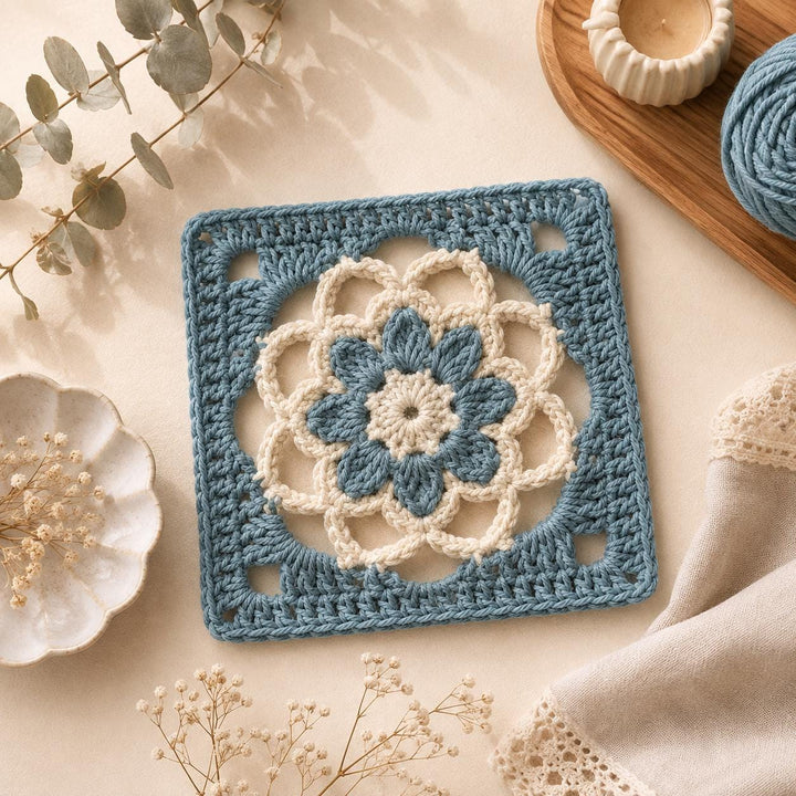 Easy Flower Granny Square Crochet Pattern