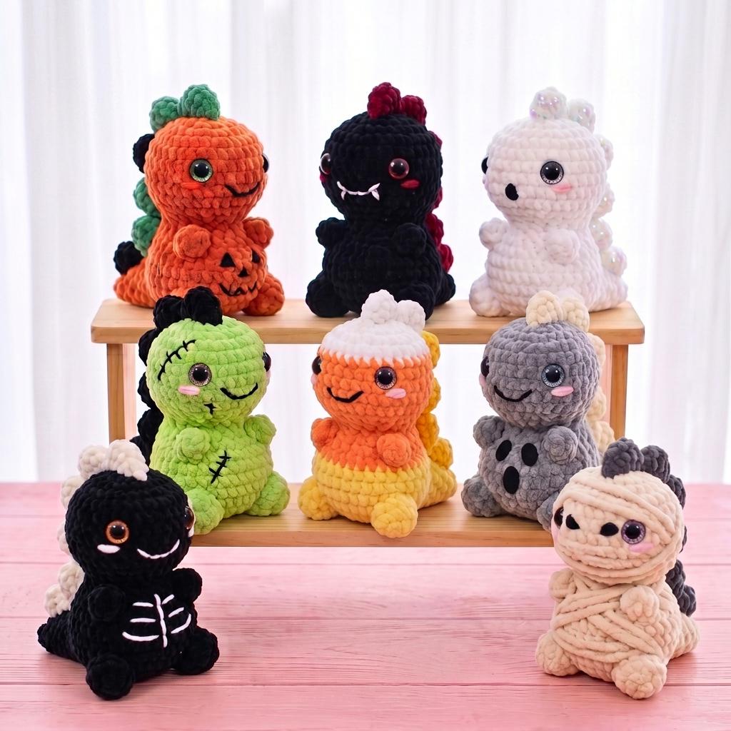 8-in-1 Halloween Dinosaur Pattern