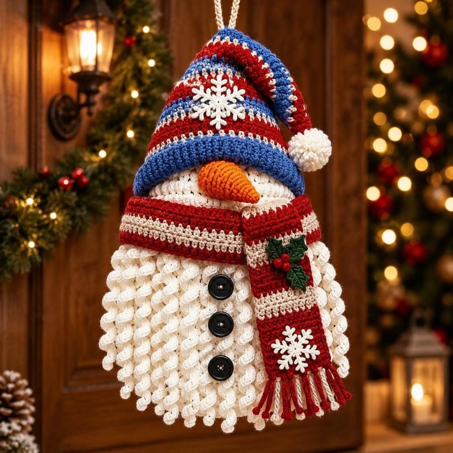 3 in 1 Christmas Gnome Door Hanger Crochet Pattern