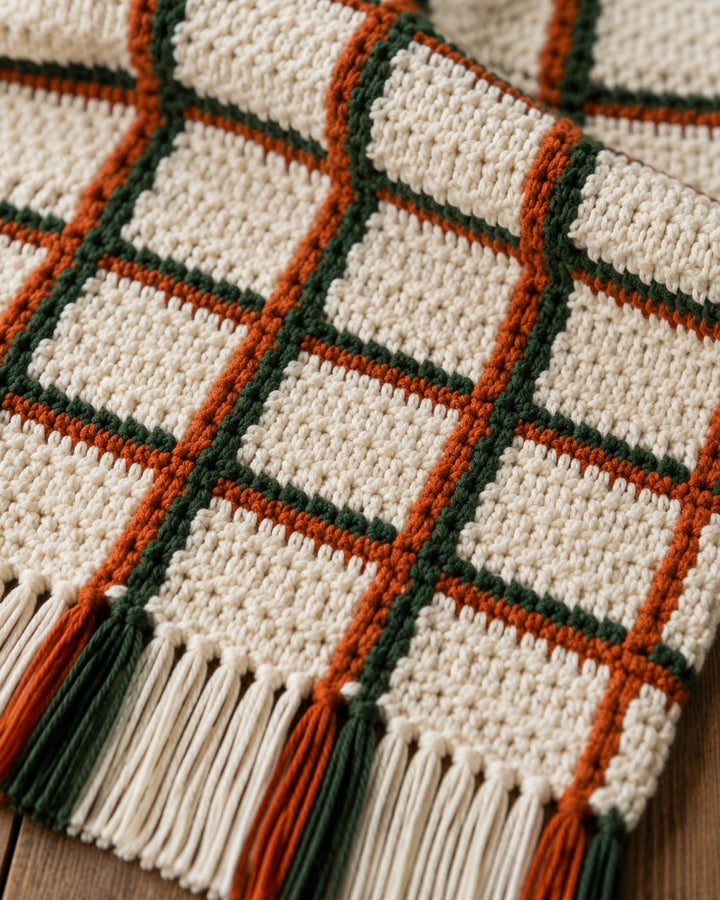 Fall Plaid Table Runner Crochet Pattern