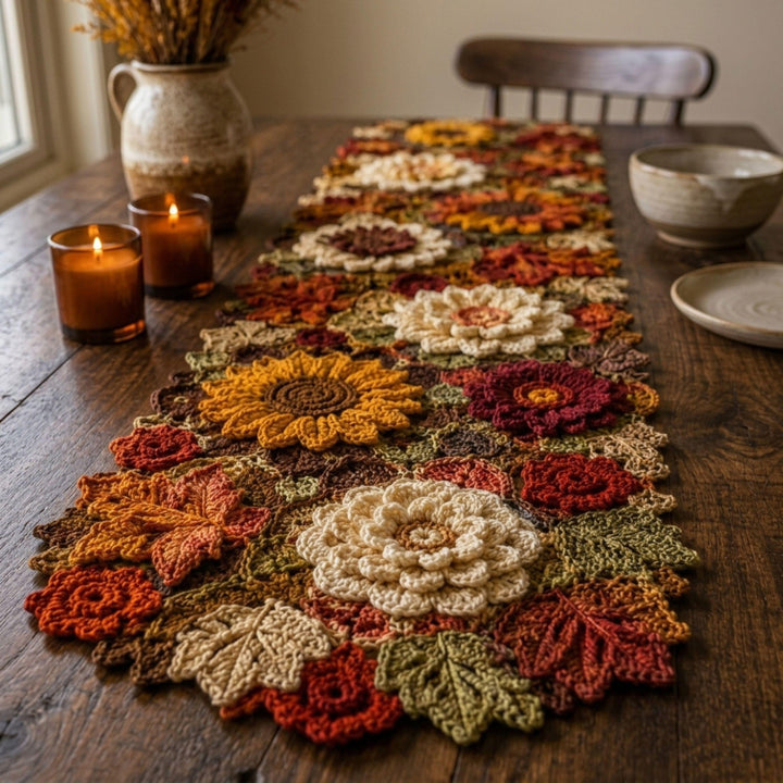 Autumn Sunflower Table Runner Crochet Pattern