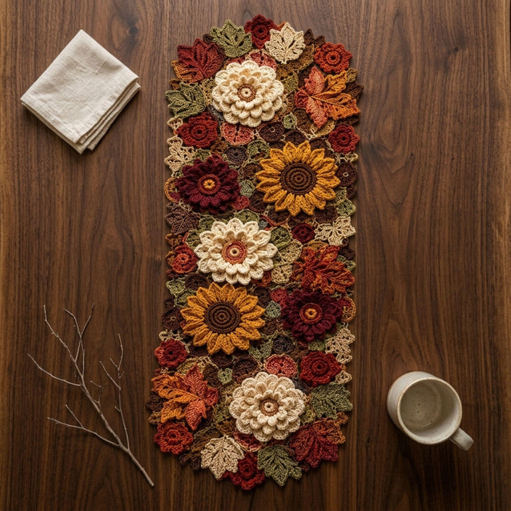 Autumn Sunflower Table Runner Crochet Pattern