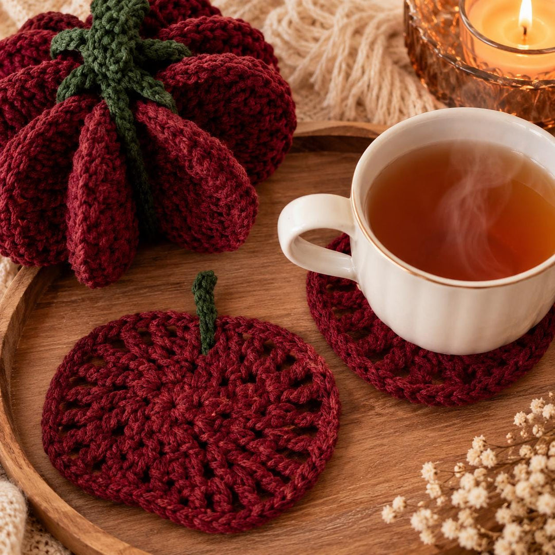 Pumpkin Coaster Set Crochet Pattern