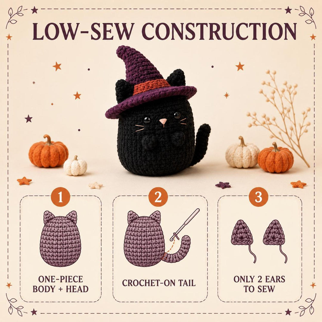 6 in 1 Halloween Cat Amigurumi Crochet Pattern