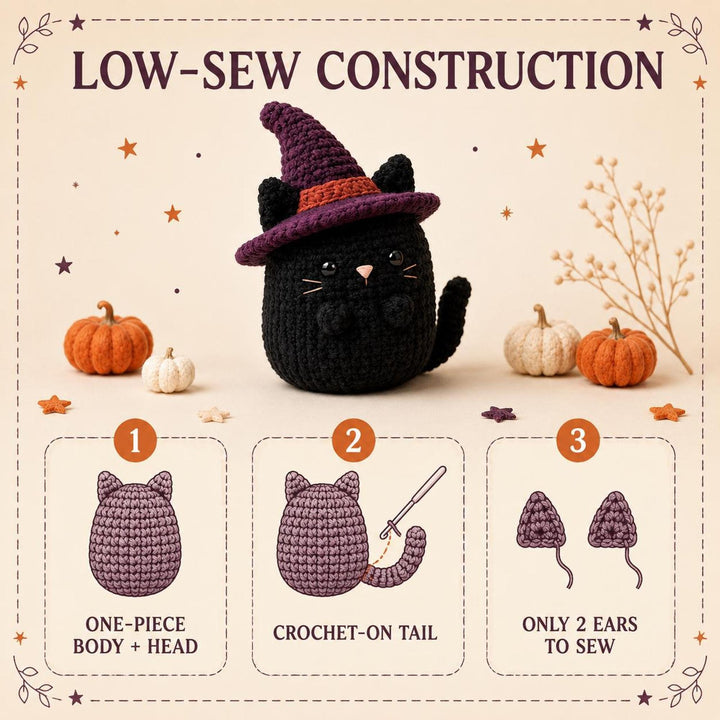 6 in 1 Halloween Cat Amigurumi Crochet Pattern