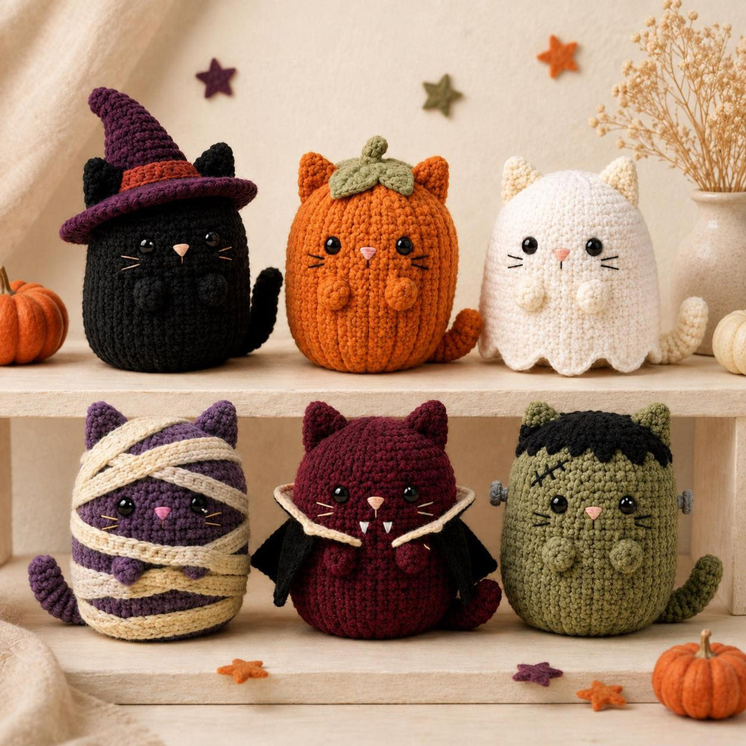 6 in 1 Halloween Cat Amigurumi Crochet Pattern