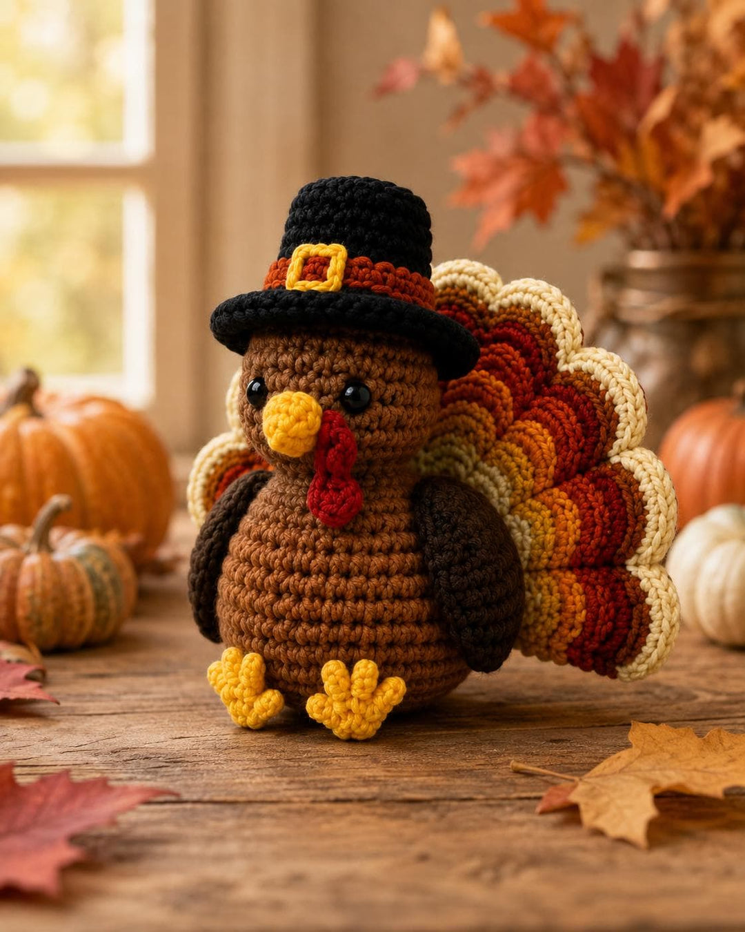 Thanksgiving Pilgrim Turkey Amigurumi Crochet Pattern