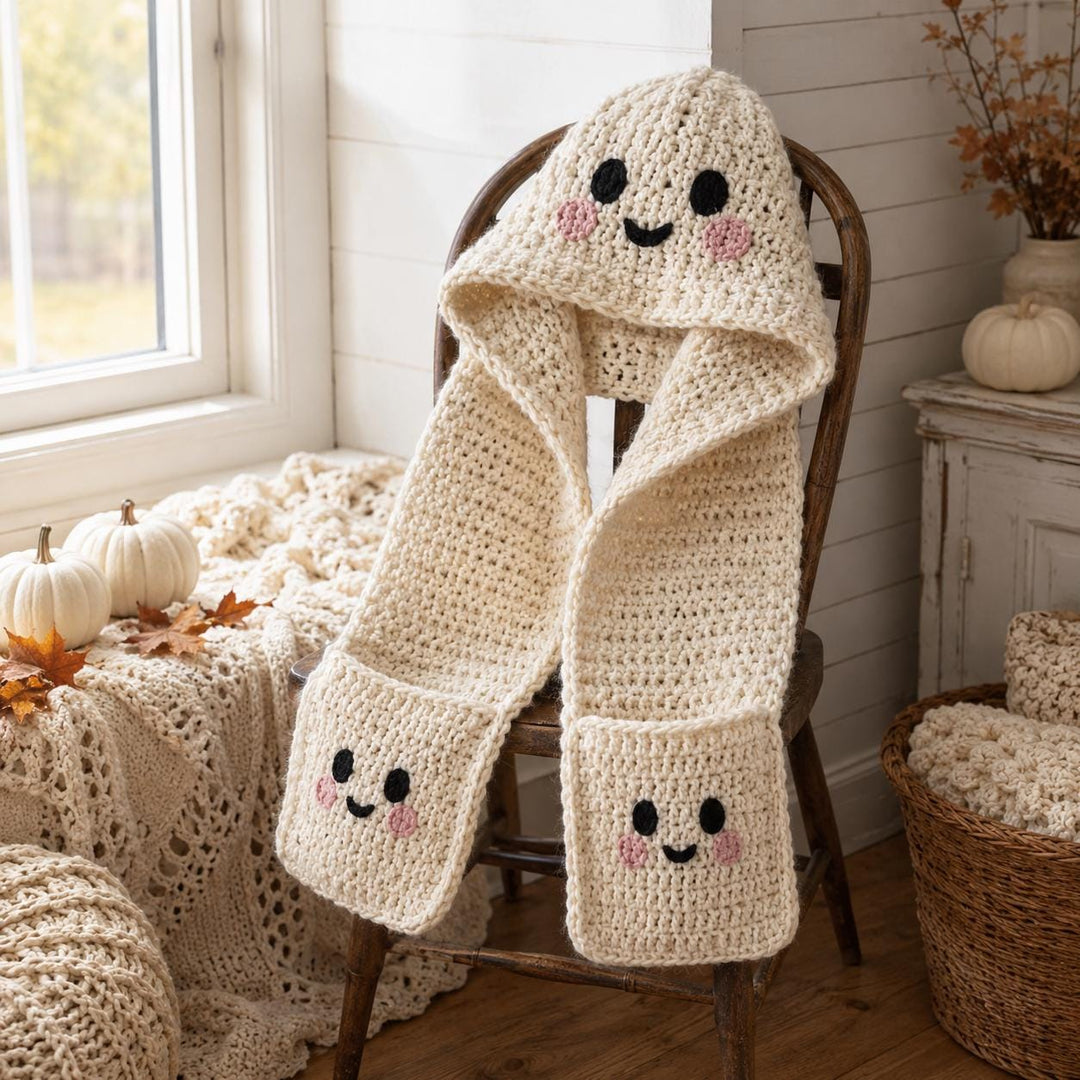 5 in 1 Halloween Hooded Scarf Crochet Pattern