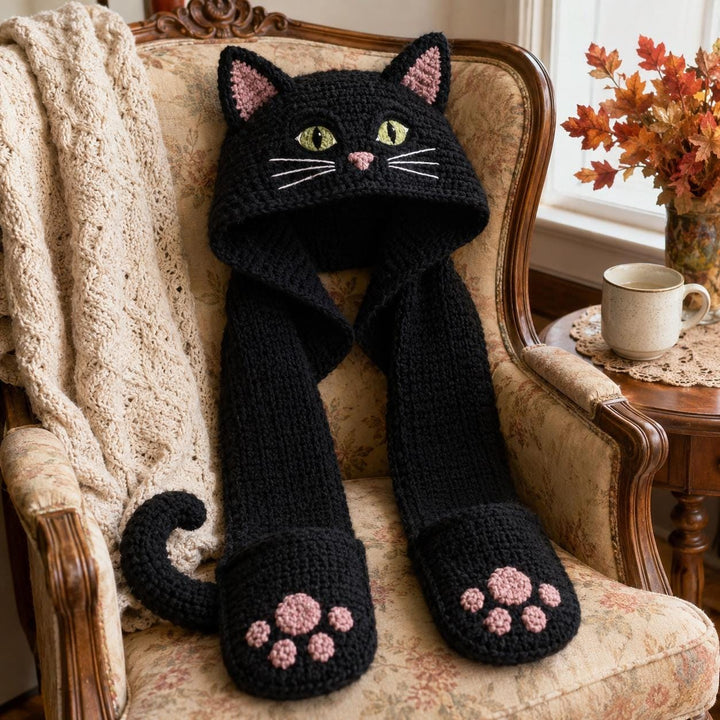 5 in 1 Halloween Hooded Scarf Crochet Pattern