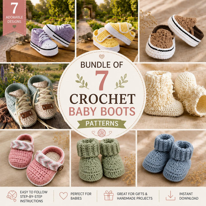 7 in 1 Baby Booties Crochet Pattern