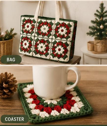 Festive Christmas Granny Square Crochet Pattern