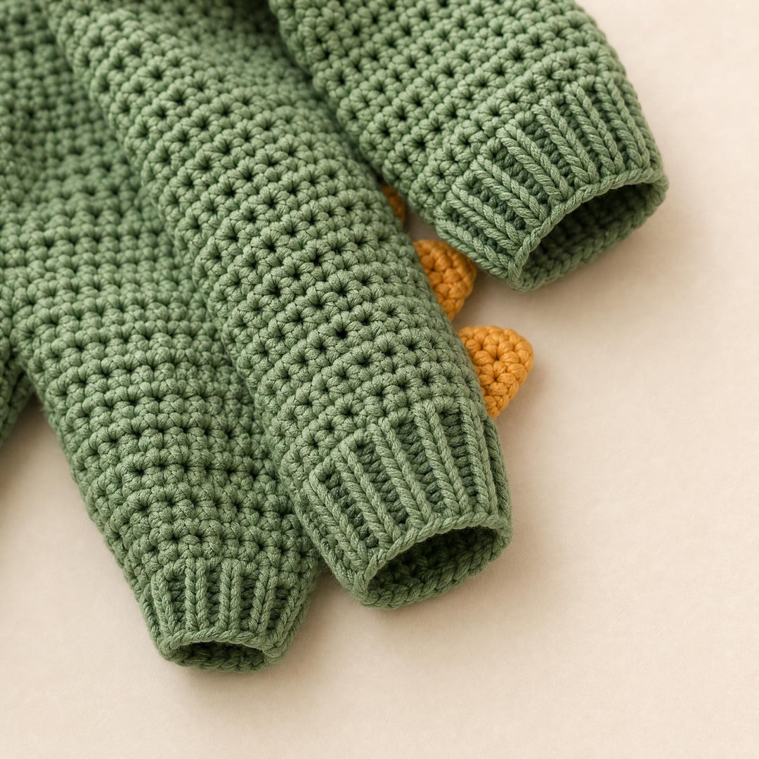 Hooded Dinosaur Romper Crochet Pattern