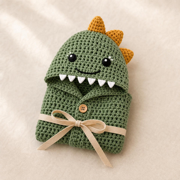 Hooded Dinosaur Romper Crochet Pattern